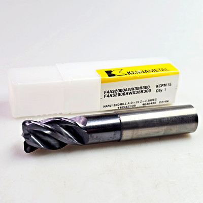 Kennametal 20mm x 20 x 30 x 115 R3 Carbide End Mill F4AS2000AWX38R300 0.7874''