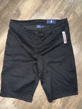 IZOD Girl  s Black Stretch Chino Shorts Button Closure Pockets Casual