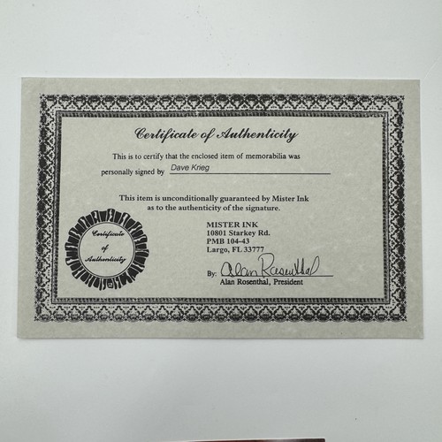 Kansas City Chiefs Photo Autograph Dave Krieg NFL Football Signed COA Quarterbac - Picture 3 of 4