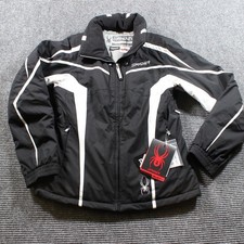Spyder Lightning Jacket Womens 12 Black White Thinsulate Ski Snow Quest NWT