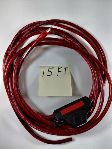 Scosche 8 Gauge Oxygen Free High Current Power/Ground Battery Cable 15 FT Red