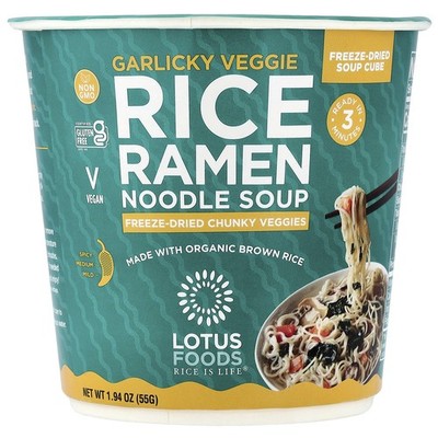 Rice Ramen Noodle Soup, Garlicky Veggie, 1.94 oz (55 g)