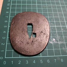 Japanese Sword Tsuba Plain 8 Model Vintage Antique Collectible Hand Guard