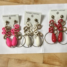Multicolor Teardrop Dangle Earrings Lot of 3 ...