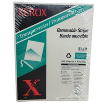 Vintage Xerox 3R3108 Transparencies Removable Stripe 100 Sheets 8.5x11 Sealed