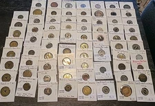 Lot of 74  different transit tokens - From 20's To 90's All In Great condition