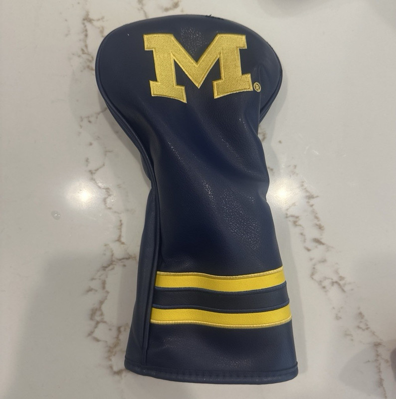 Michigan Wolverines M Logo Driver Head Cover Navy Blue & Yellow