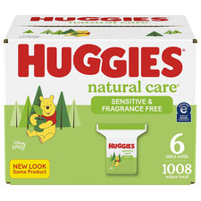 Huggies 52639 Natural Care Sensitive Baby Wipes - 1088 Count