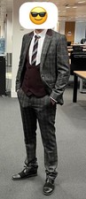 Men 3-piece Slim Fit Suit ONE SIX FIVE, Size 40L 