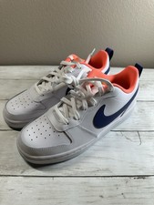 Nike Court Borough Low 2 GS Kid 6 Y White/DK Purple/Dust-Copa BQ5448-112 New NWB