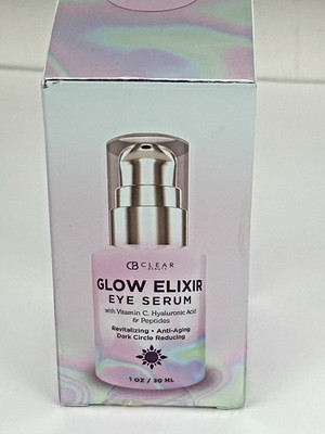 Clear Beauty Glow Elixir Vitamin C & Hyaluronic Acid Under Eye Serum 1oz NEW