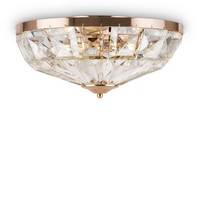 Deckenleuchte Glas Metall Gold Schlafzimmer Ø39,6 Cm E14 Deckenlampe 4-Flammig