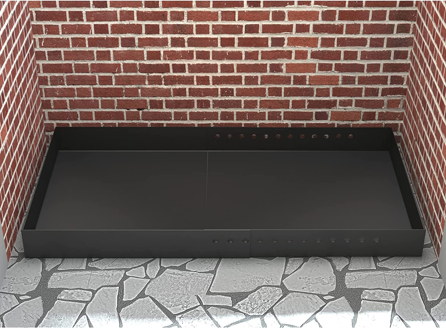 Adjustable Fireplace Tray, Expandable Ash Pan for Ash Collection, Galvanized Ste