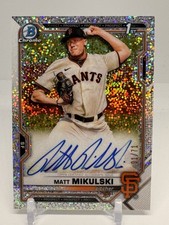 Matt Mikulski 2021 Bowman Draft Auto /71 Sparkle Refractor 1st Giants Twins