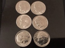 Roosevelt Silver Dimes lot of 6 from 1952 & 1963 Circulated Lot 10C US Coins
