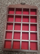 Vintage Hanging Wooden Thimble Display Case holds 20 thimbles