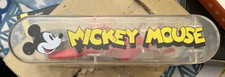 Disney Store Mickey Mouse, fork, and spoon with red handles In Case