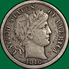 1916 Barber Dime Near Extremely Fine XF/VF+ Coin #43216