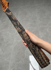5-Piece Ebony Fretboard Flame Maple Electric Guitar Neck 22Frets Abalone Inlays
