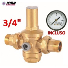 ICMA Riduttore di pressione per acqua 3/4'' M-M manometro incluso