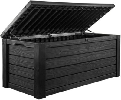 Keter Westwood 150 Gal Deck Box Dark Grey Resin Lockable Outdoor Storage Patio