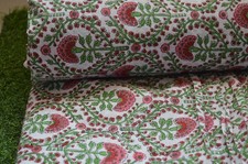Hand Block Printed Fabric 100 Cotton 4 Yard NO TARRIF CHARGES 100 ZK 133