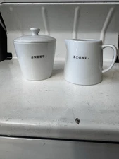 The Cellar White Porcelain Sugar & Creamer Set. Sweet & Light