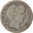 1915 S Barber Quarter VG Very Good 90% Silver 25c Coin SKU:I10106