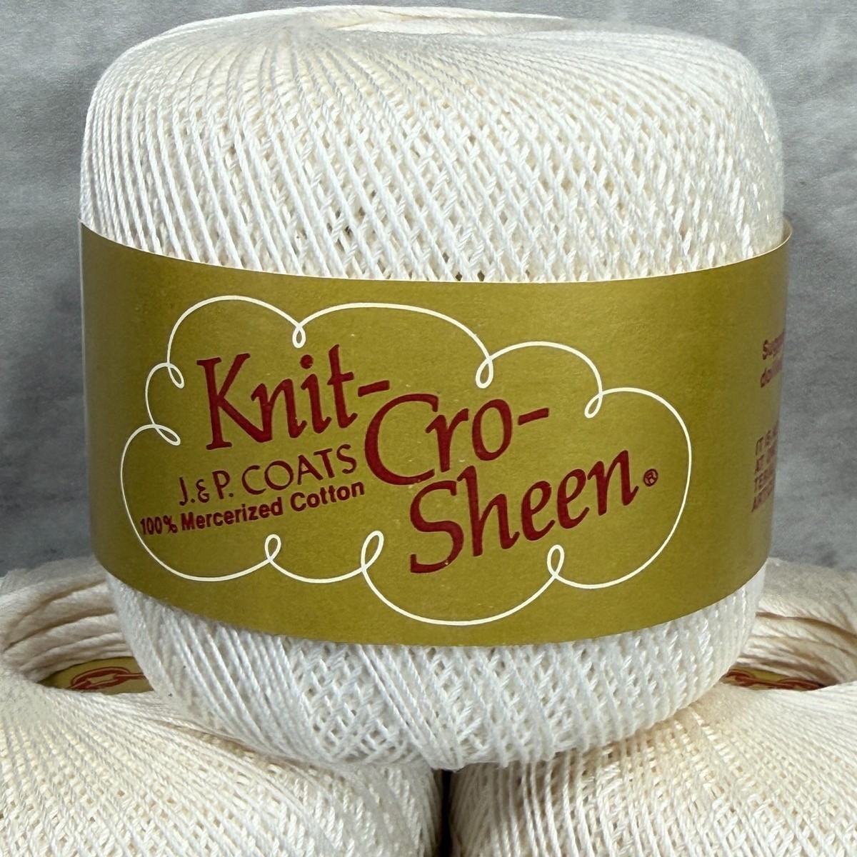 J. &P. Coats Lot Of 6 Knit-Cro-Sheen 100% Mercerized Cotton