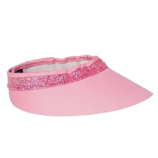 EquiVisor Glitz Original Pizzazz Pink with Pink Glitter Band Riding Helmet Visor
