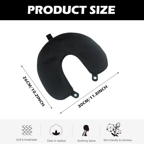 Travel Neck Pillow Cover, Neck Pillow Case Cover, Pure,Soft and Smooh,Neck  - Image 2 of 4