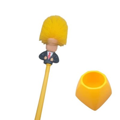 Funny Duck Toilet Brush with Holder Long Handle Bathroom Cleaning Brush Yellow