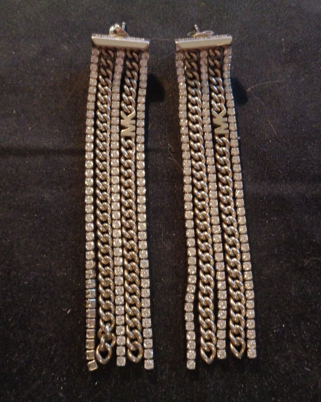 Michael Kors Precious Metal Plated Brass Pave Chain Earring