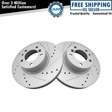 Performance Brake Rotor Drilled & Slotted G-Coated Front Pair