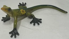 Gecko Ceramic Resin Lizard Hand Painted 10" Decorative Figure