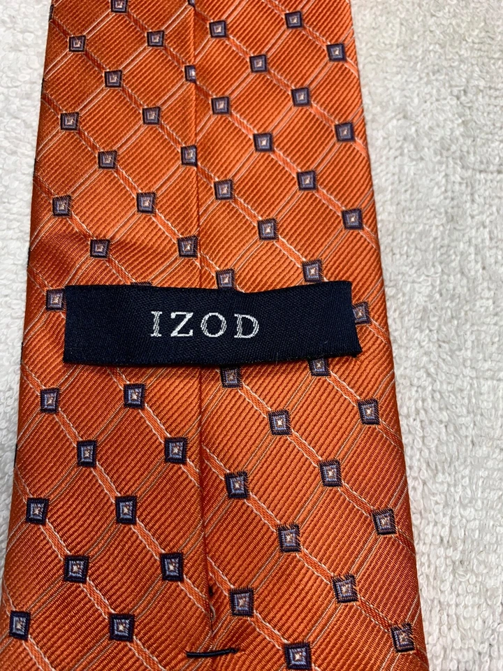 CORBATA IZOD HOMBRE NARANJA CON AZUL 3,5 X 61 Foto 4 de 4