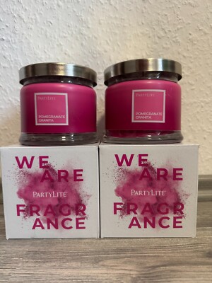Partylite 3-Docht- Duftwachsglas ''Pomegranate Granita'' 2Stück, NEU + OVP
