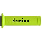 Domino Road Racing Motorcycle Open Ended Grips - Fluro Yellow / Black, 22mm Bars