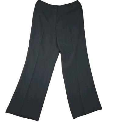 Louben Dress Pants Women s Size 14 W Black Zipper Up Wide Leg 