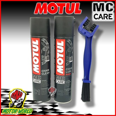 Reinigungs-Set Schmierung Fett Kette Motorrad MOTUL Chain Lube Off Road Honda Hm