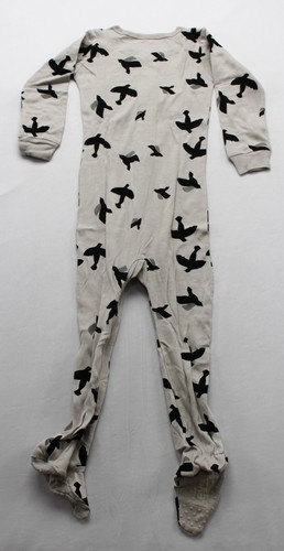 Leveret Toddler Unisex Organic Cotton Footed Bird Pajamas AP2 Grey Size: 4 years - Picture 3 of 3