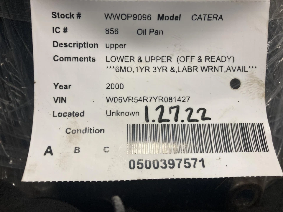 Used Upper Engine Oil Pan fits: 2000 Cadillac Catera upper Upper Grade A - Image 3 of 4