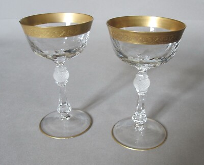 2 Stück Kristall Gläser Champagnergläser Crystal Glass '' Jessie '' Kvetna Bohemia