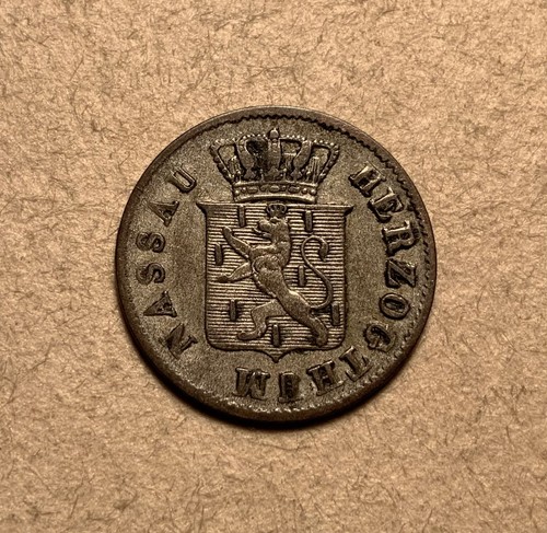 1844 Germany states 3 Kreuzer - Adolph - Nassau - Silver coin