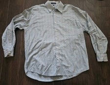 Alan Flusser Blue Squared Men's Long Sleeve Button Up Shirt Size Large L