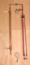 Moonshine Pot Still Distilling Beer Keg Kit DIY, 2" Copper Pipe Column Tri Clamp