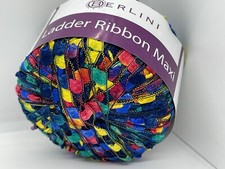 Berlini Ladder Ribbon Maxi Yarn 89 Blue Parade 50g 98yd Blue Red Green Yellow