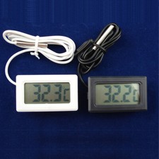 Digital LCD Aquarium Fishbowl Reptile Thermometer Temperature Fahrenheit Probe