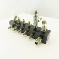 12 Port Steel Manifold Hydraulic 1/4" x 3/8 NPT Ports