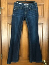 Vigoss Studio The Seattle Flare Dark Wash 5 Pocket Jeans Juniors Size 1/2 26 EUC